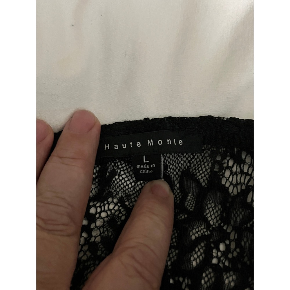 Haute Monde Black Lace Corset Bodysuit Underwire Sweetheart RMT53708 Womens L - Picture 6 of 9